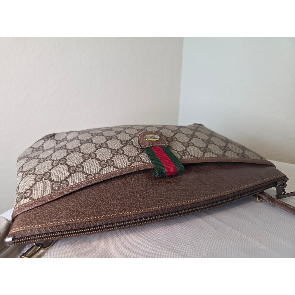 Gucci GG Canvas Web Stripe Vintage Crossbody Bag Removable strap Italy Ophidia - Picture 7 of 15